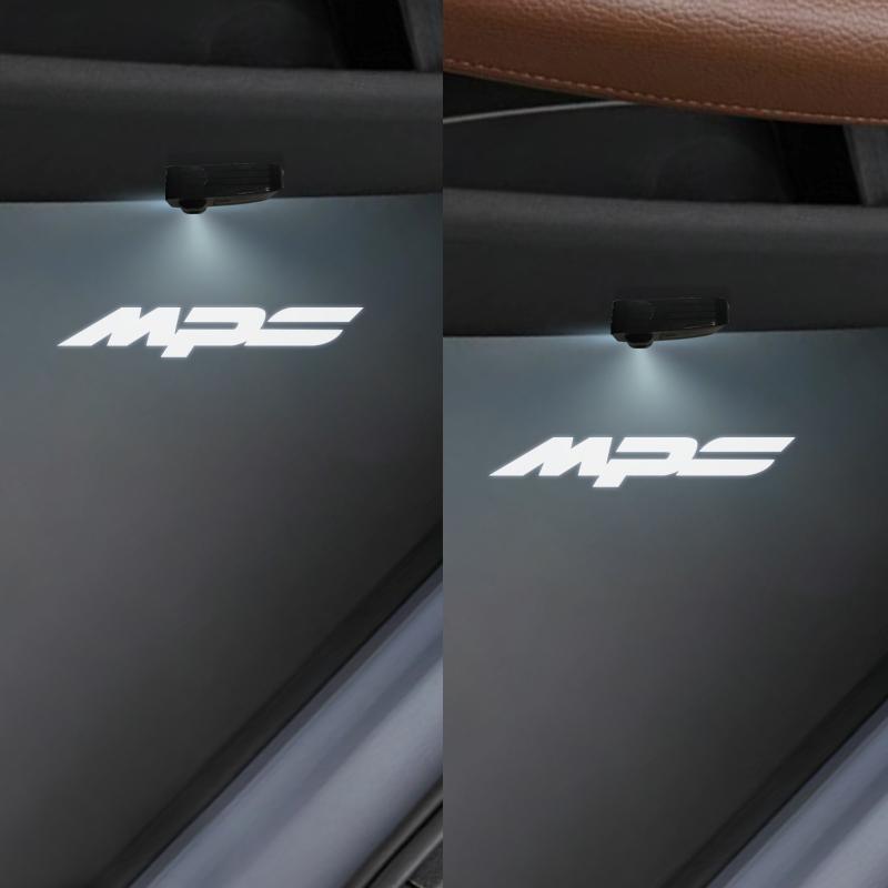 1/2Pcs MPS MS Logo Car Door HD LED Lamps Projector Courtesy Welcome Lights For Mazda 3 6 Axela Atenza Demio CX5 CX7 MX3 MX5 RX8