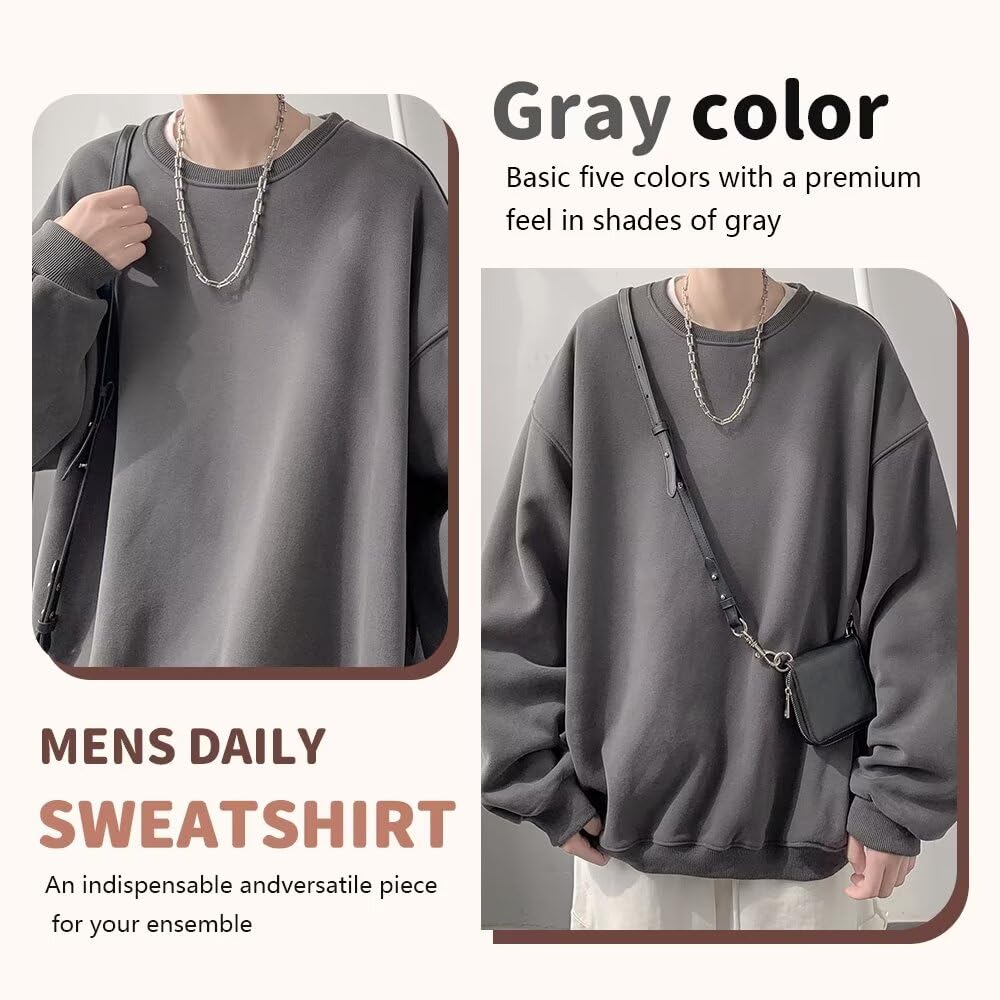 Fuyumoe Plus Size Long Spring Loose Big Solid Winter Size Men's Sweatshirt, Sleeve, Clothes, Casual, Oversized, Fit, Silhouette, Color, Spring,