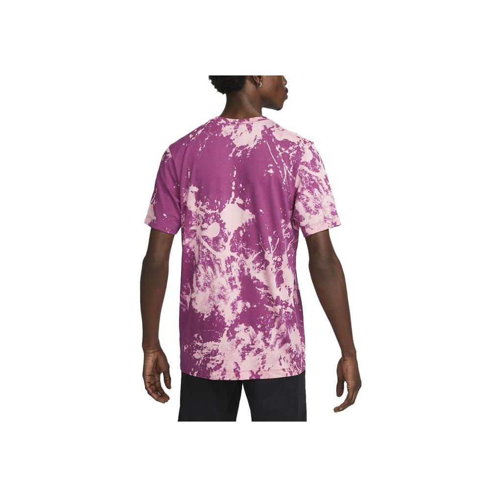 Nike Splash Effect Crew Neck Pullover Short Sleeve T-Shirt Men Tops Pink DZ2729-653