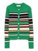 B:MING LIFE STORE by BEAMS Women's Large/Small Knit Multi-Border Cardigan, Green, One Size