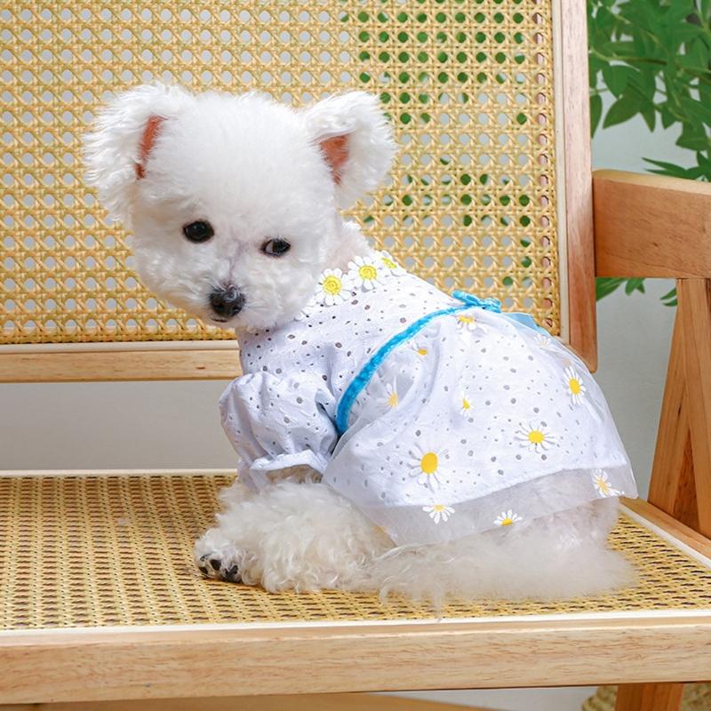 Cats Outfits for Cats Only Pet Costume Dog Clothes Daisies Dress for Girl Dogs