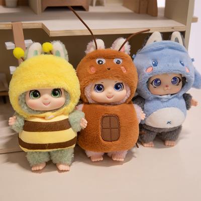 Non-Toxic Cute Vinyl Doll Hanging Pendants Plush Toy Puppy Bear Rabbit Animal Diy Sweater Overalls Creative Clothing Accessory Children Gifts