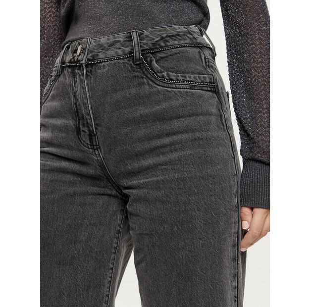 Morgan Jeans 242-PSTRASS Gray Mom Fit