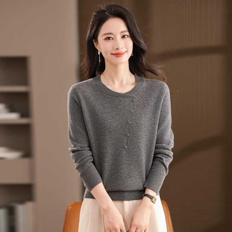 Hodo Women's 100% Pure Wool Round Neck Sweater
