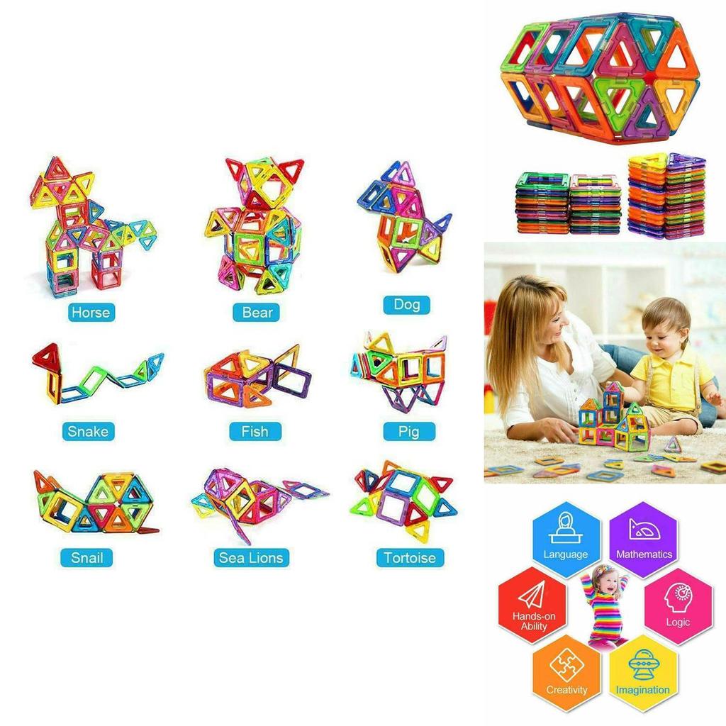 Magnetische Bausteine Konstruktionsset mit lebendigen, mehrfarbigen Teilen für kreative Kinder und entspannende Erwachsene