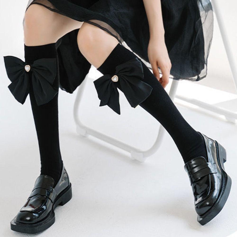 

Thick Jk Stockings Bow Casual Stockings Elegant Flower Stockings Women