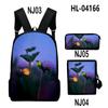 Classic Popular Classic Fireflies 3D Print 3pcs/Set pupil School Bags Laptop Daypack Backpack Inclined shoulder bag Pencil Case