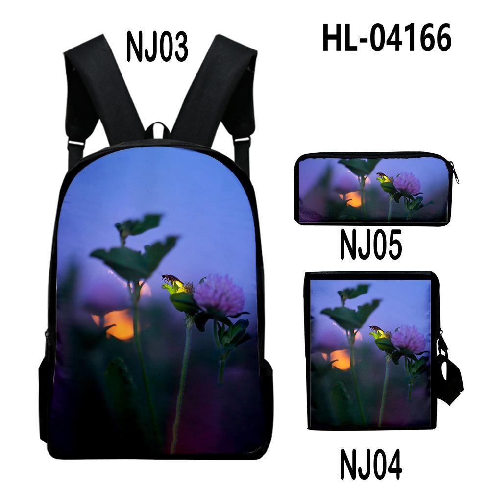 Classic Popular Classic Fireflies 3D Print 3pcs/Set pupil School Bags Laptop Daypack Backpack Inclined shoulder bag Pencil Case
