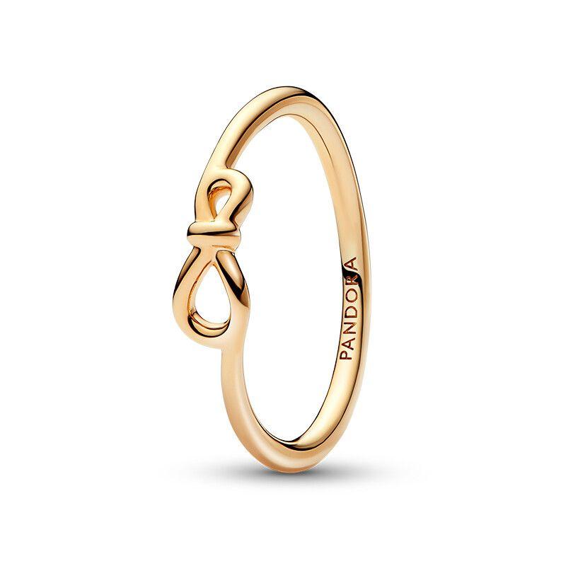 

PANDORA Кольцо Pandora Вечный символ Золотое Двойное для девушки Eternal Symbol Flower Knot Ring 48mm