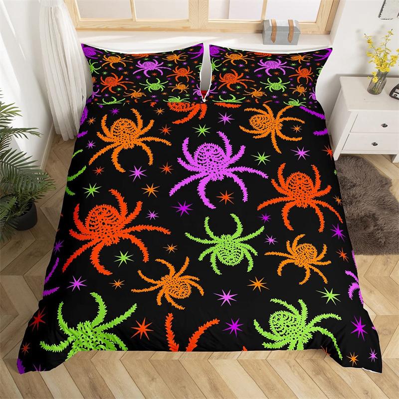 Pumpkin Tree Duvet Cover Happy Halloween Bedding Set Full Microfiber Horror Theme Comforter Cover For Kids Boys Girls Teens Room