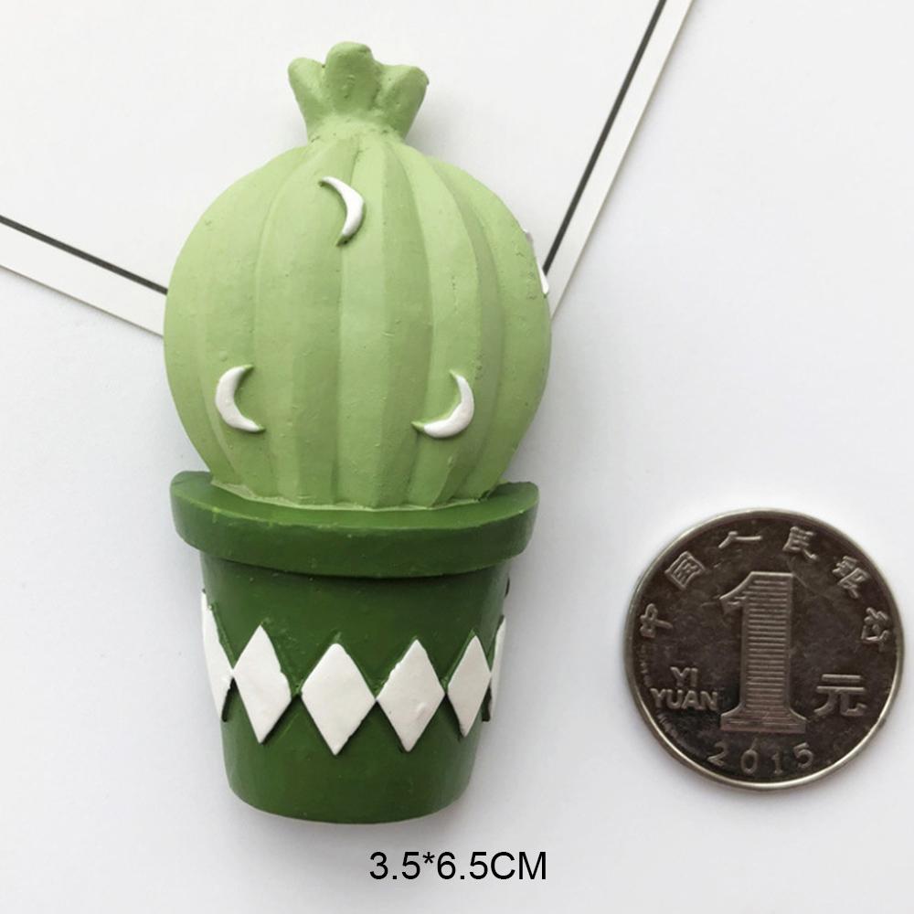 3D Summer Cactus Succulents Magnetic Refrigerator Stickers Three-Dimensional Resin Creative Message Board Notes Kitchen Design