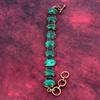 Malachite Gemstone Bracelet Adjustable Bracelet Copper Bracelet Handmade Jewelry