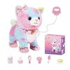 Interactive Lifelike Walking Toy Cat for Kids, Touch&Voice Controlled Remote with Leash, Wags Tail, birthday Christmas Gift