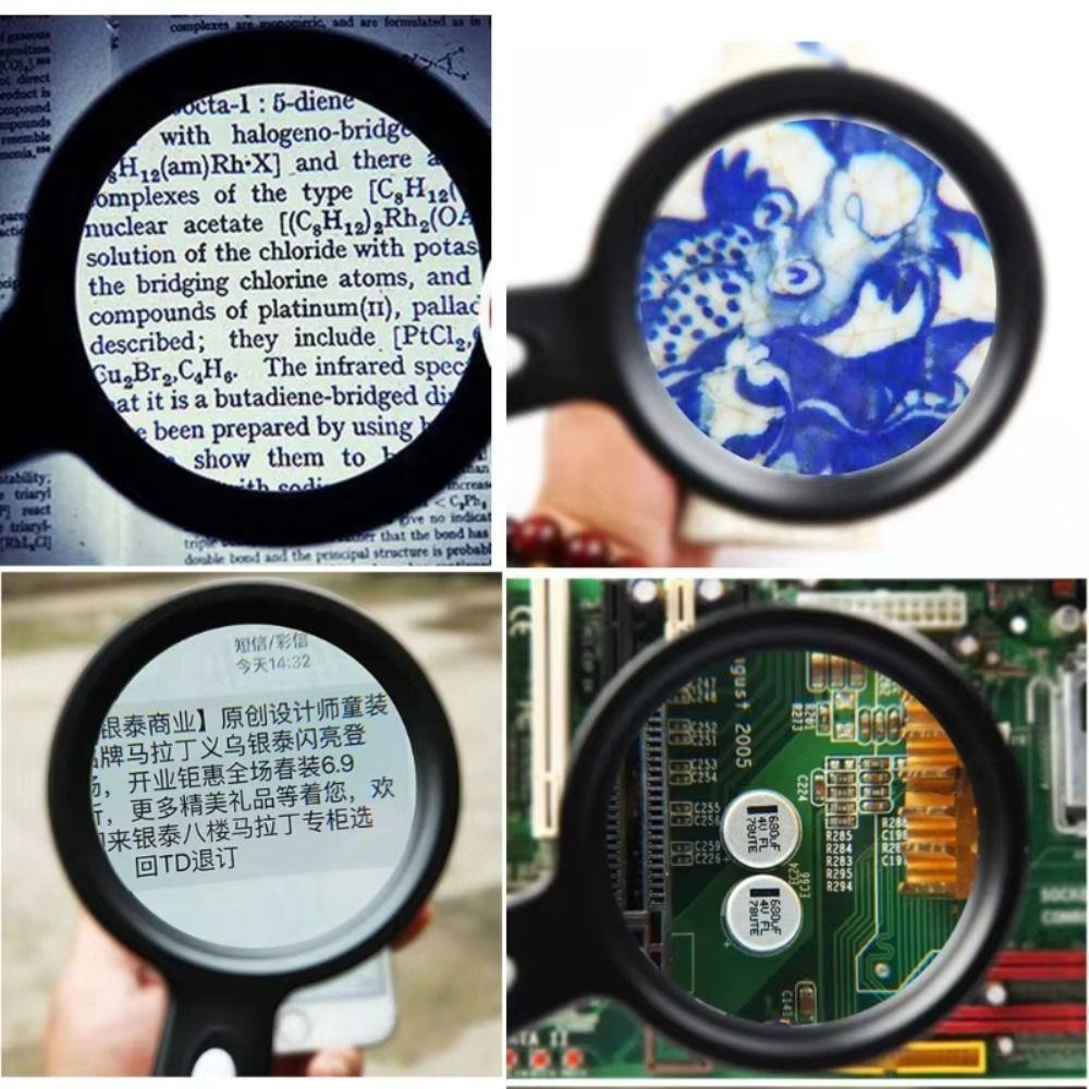 HD Lighted Magnifying Glass With 2 LED Light Illuminated Magnifier  Seniors Reading