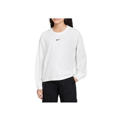 Comfortable Soft Cotton Loose Long Sleeve T-Shirt Kids Tops White FZ5535-100