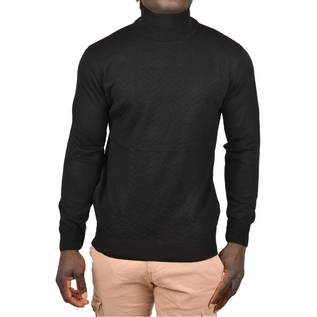 DeepSEA Zigzag Desenli Tam Balıkçı Yaka Dar Kesim Boğazlı Triko Kazak 2505497