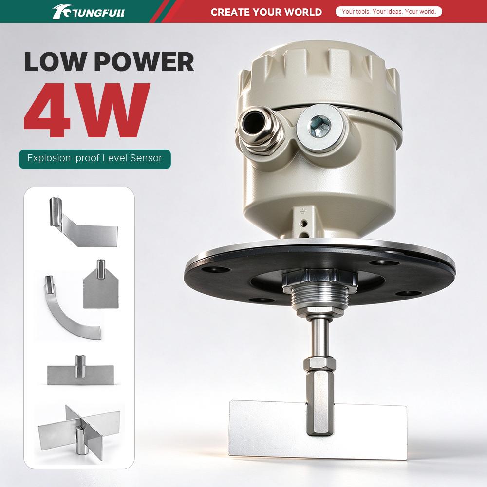 Rotating Material Level Sensor Rotary Paddle Level Switch 304 Stainless Steel Blade for Silo Bin Powder Granule Monitoring