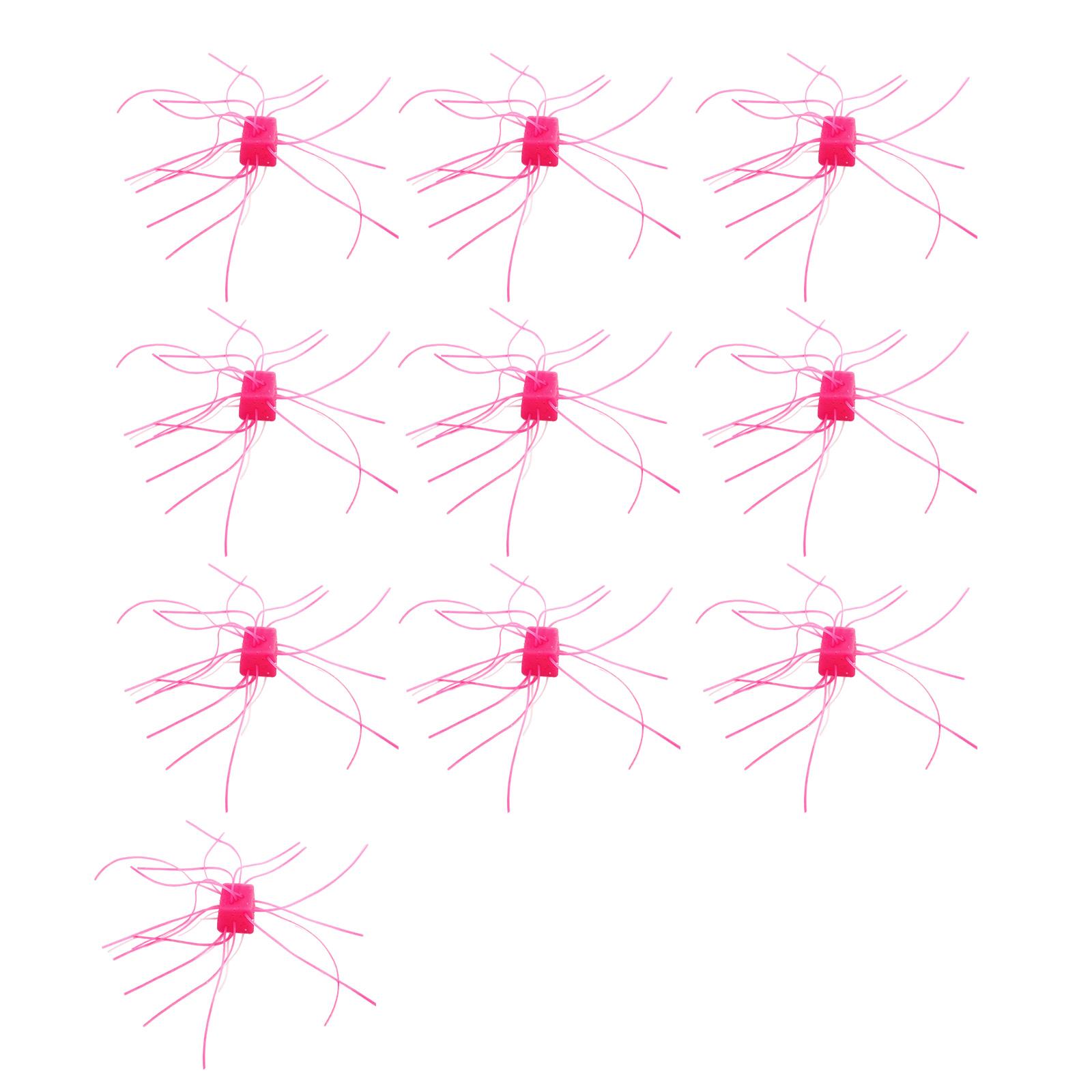 

10pcs Flexible Whisker Lure Bright Color Slow Sinking Soft Artificial Baits Fishing Accessories Dice Shaped Fishing Lure розовый