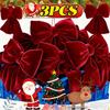 3/1PCS Large Red Velvet Christmas Bow Ornaments Xmas Tree Bowknot Hanging Pendant for Holiday New Year Party Gifts Decoration