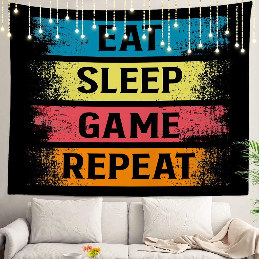 Retro Gaming Tapestry Nostalgic 80s90s Gamer Aesthetic Trendy Wall Decor for Video Game Enthusiasts Streamers
