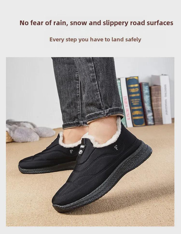 Herren Winter Verdickte Samtgefütterte Stoffschuhe - Warme Baumwollschuhe für Mittelalte und Ältere.