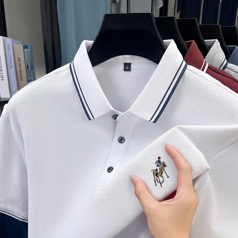 100% Pure Cotton High-end New Brand Paul Embroidery POLO Shirt Summer High-quality Men's Golf Business Casual T-shirt Short Top