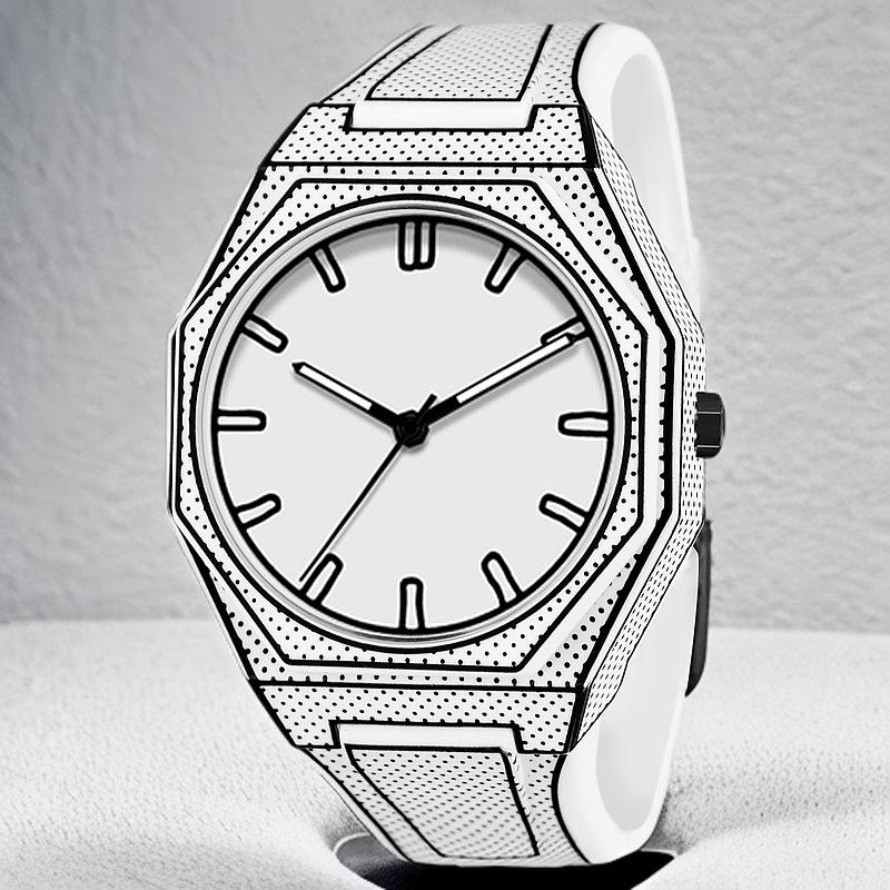 PINTIME Luxury Men Watch Classic Men's Quartz Wristwatch Simple Male Sports Silicone Strap Man Casual Watches