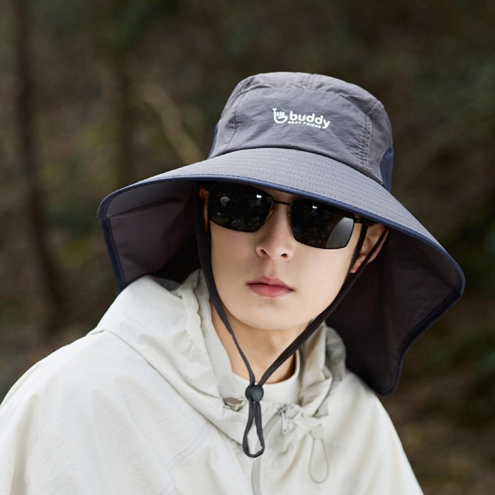 

Anti-UV Beach Cap Breathable Fisherman Hat New Sunscreen Hat Spring Summer серый