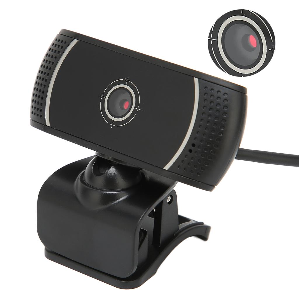 Computer Camera Plug and Play Online Class Live Conference Autofocus Flexible Driver Free 640x480 USB WebcamC200 Black