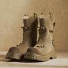 Botas de Tacón de Bloque con Lazo para Mujer, Moda, Punta Redonda, Manga de Gamuza, Plataforma, Antideslizantes, Botines
