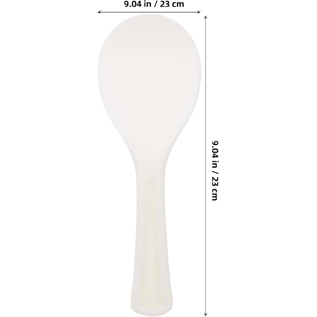 KICHOUSE Rice Spoon Paddle Non Stick Rice Serving Spoon Thickened Plastic White Cooker Spatula for Kitchen Restaurant Cooking Utensil