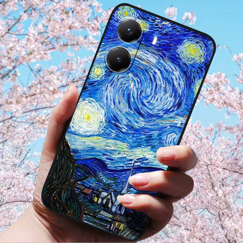 For Xiaomi Poco X7 Pro 3D Relief Flower Emboss Soft Silicone Case Cartoon Painted Back Cover for Poco X7 Pro with 3D Relief Case