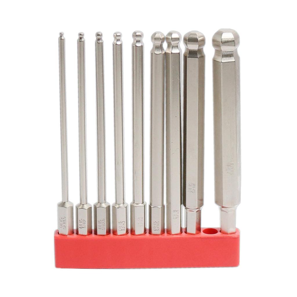 TikTrunk Hex Bit Compatible with Hex Wrenches and S2 Plated and H8 and H10 Set, 10-Piece Set, 100mm, Screwdrivers, Steel, Rust-Resistant,