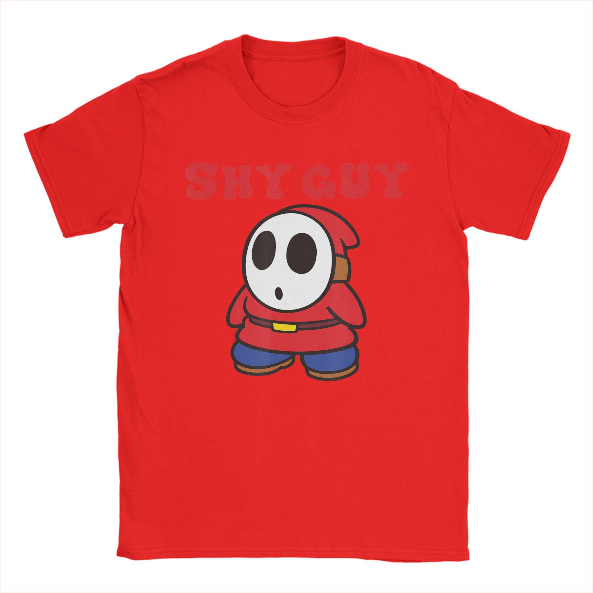 Super Marios Bros Shy Guy Simple T Shirt for Unisex 100 Cotton Casual TShirt Round Collar Tees Short Sleeve Clothing Summer S
