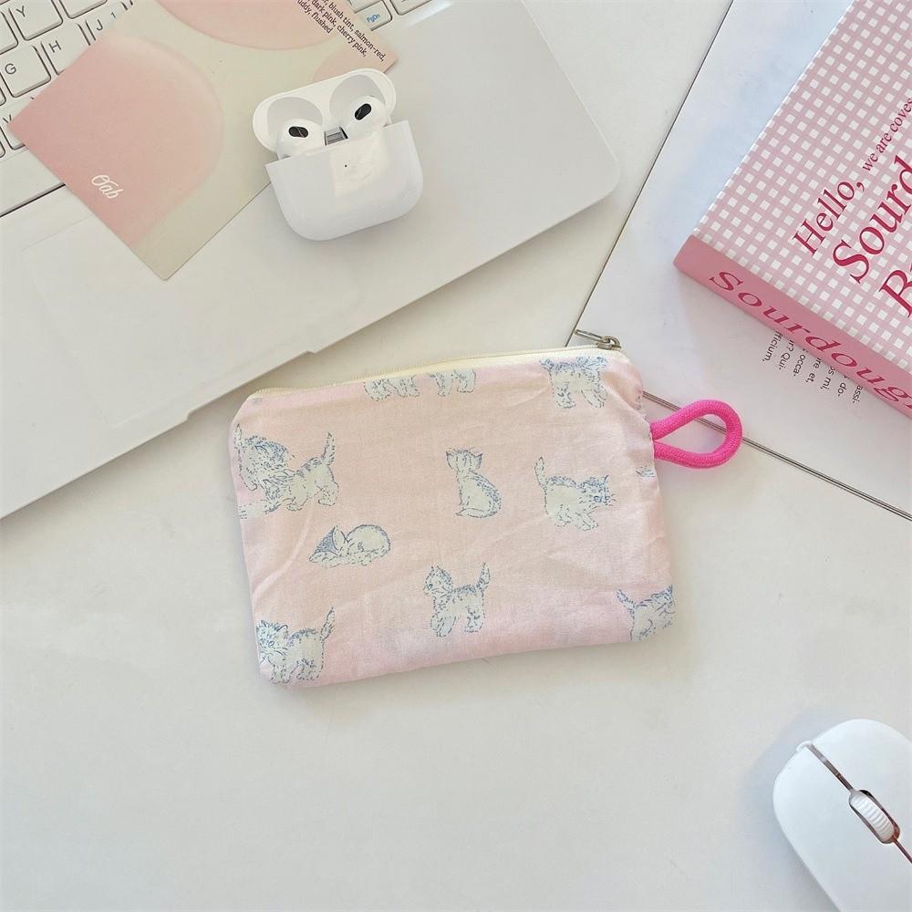 

New Fresh Print Coin Purse Portable Canvas Lipstick Storage Bags Mini Students Earphone Bag