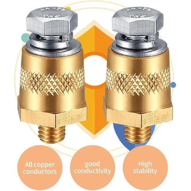 2 Packs Battery Terminal Connectors Set, Auto Battery Post Terminals Post Adapters, For M8 Top Or Side Post Threaded Terminal Charging Post Extender