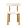 Set of 2, upholstered with breathable bouclé fabric in white, ergonomic backrest, legs with non-slip pads, 79 cm high, chair only (without table)