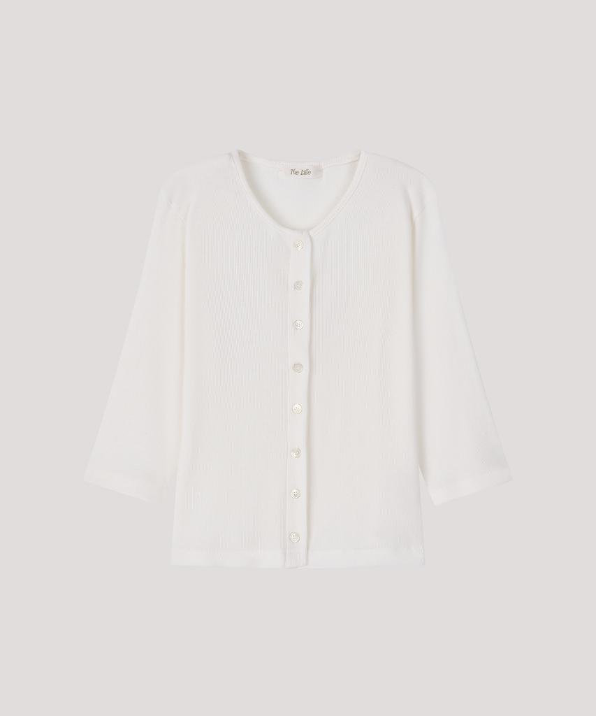Deolil Cotton Half Cardigan_Ivory