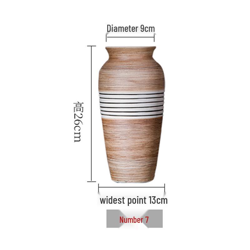 Modern Minimalist Chinese Pottery Vase for Floor Standing Dried Flower Arrangements