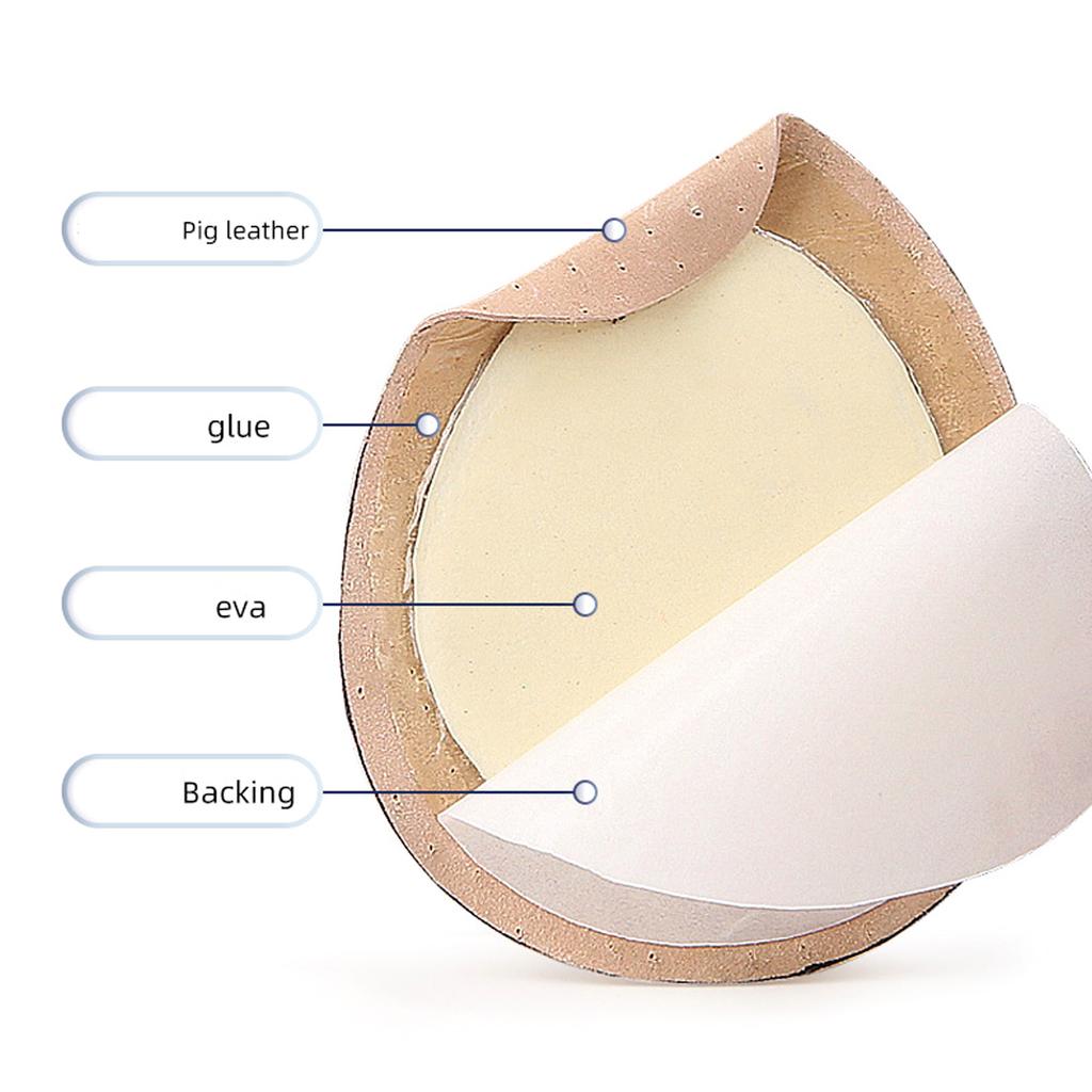 3 Pairs Cushioned Metatarsal Pads Shock Absorbing Self Adhesive Faux Leather Arch Forefoot Pads for Blisters Calluses Corns Apricot