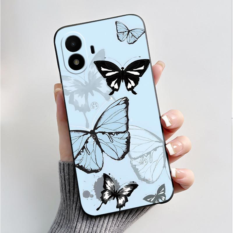 Husă de telefon imprimată pentru TCL K70 SE (T453D) Huse Capă Silicon Moale Negru Carcasă Flori Drăguțe Desene Animate Carcasă Coque