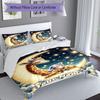 3PC Custom Name Giraffe Dreams Moon Bedding Set Duvet Cover Closure Includes 1 Duvet Cover & 2 Pillowcases for Bedroom