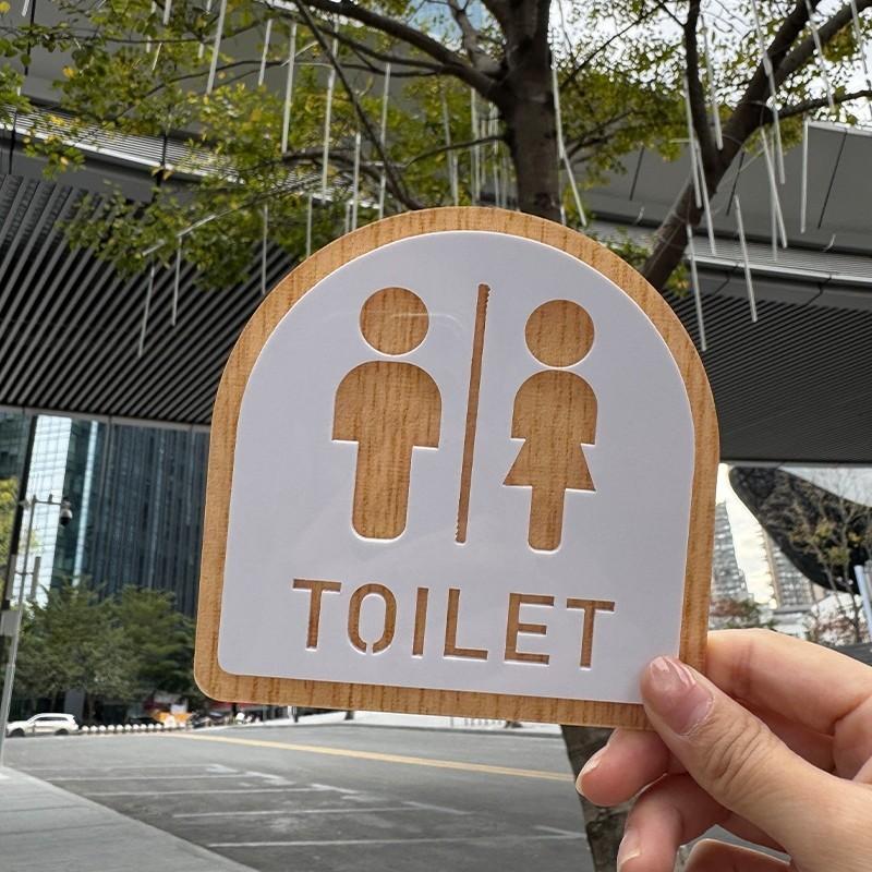 Eenvoudig te installeren Toiletborden Toilet Vrouwen Man Buxushout Materiaal Houten Naamplaat Wanddecoratie Toiletbord