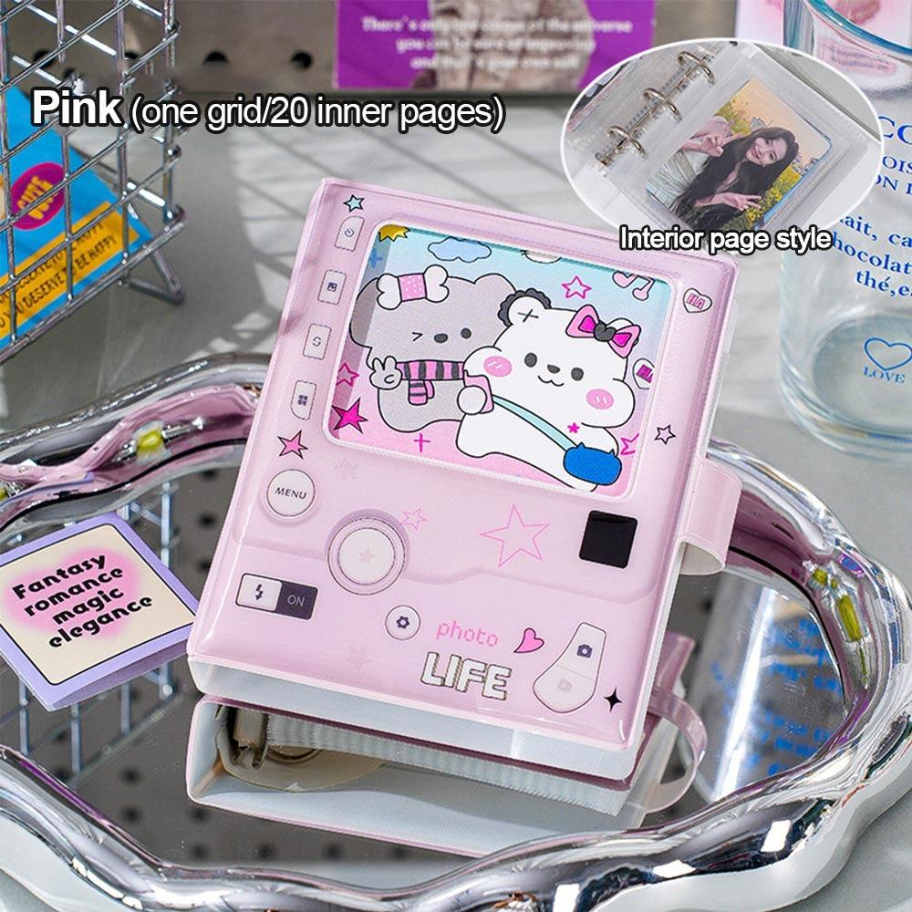 

Нежный фотоальбом 3 дюйма Памятный альбом Мини-альбом для карточек для погони за звездами розовый