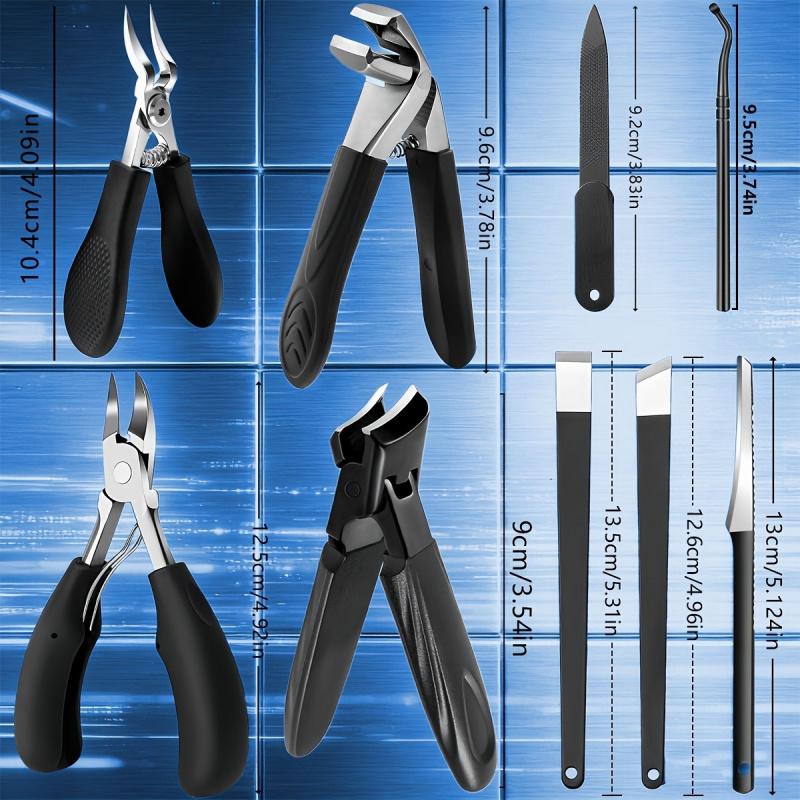 Heavy Duty Nail Clipper Set Stainless Steel Long Handle Large Opening Manicure Tools for Women Men In Stock Fast Shipping