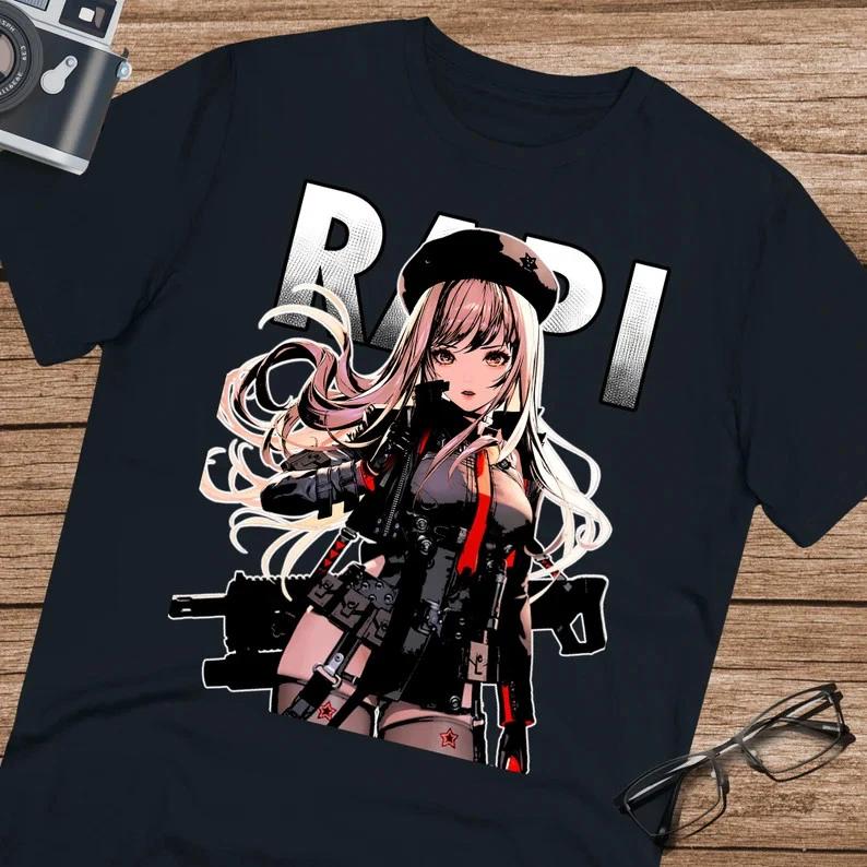 Anime Nikke Game Rapi T Shirt Size S 4XL Black Size S 4XL S