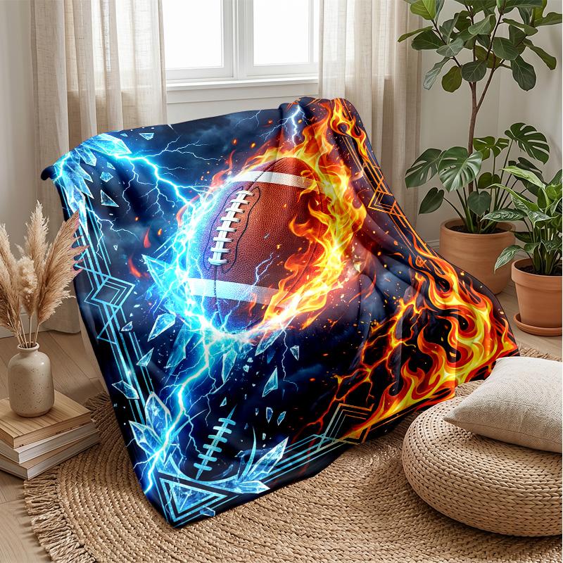 Electric Football Fire 3 Theme blanket Lightweight Warm Flannel Blanket Decorative Throw Blanket for Home Decoration