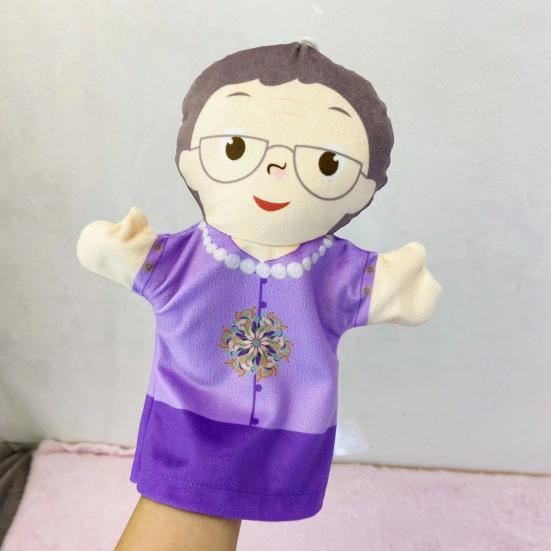 Family Hand Puppet Cute Grandparents Parents Son Daughter Cartoon Doll Plush Gloves Parent-child Interaction Role-Play Toy Imaginative Pretend Play