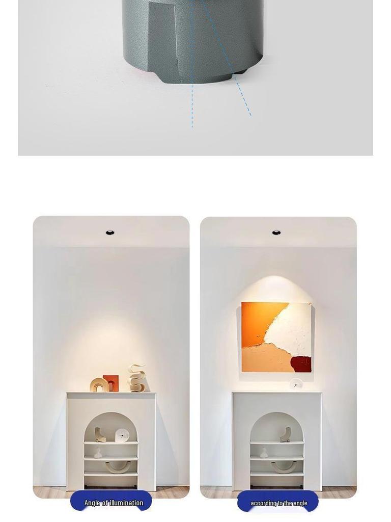 Full Spectrum Anti-Glare Recessed LED Spotlight with Narrow Edge and Deep Cup for Living Room Ceiling