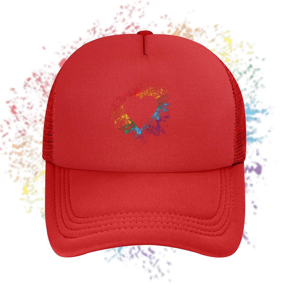 Heart rainbow splash design shape Baseball Cap Anime Graphic Hats Adult Unisex Women Sports Outdoor
